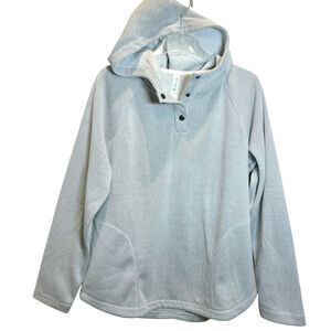 Kyoden Henley Sweatshirt Hoodie Hexagon Top Pullover Womens Sz XL Gray